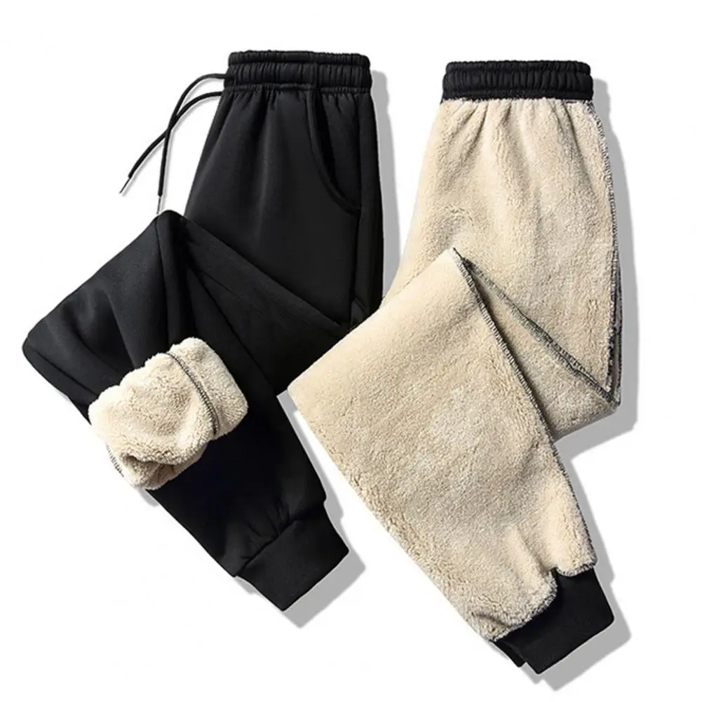 

Winter Warm Pants for Men Lambswool Thick Fleece Trousers Casual Thermal Sweatpants Joggers Male Bottoms Trouser Oversized M-6Xl