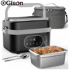 Gison 1.5L Electric Heated Lunch Box for Adults 60W Heated with Temp 18000mah Display Portable Food Warmer for Work Car or home