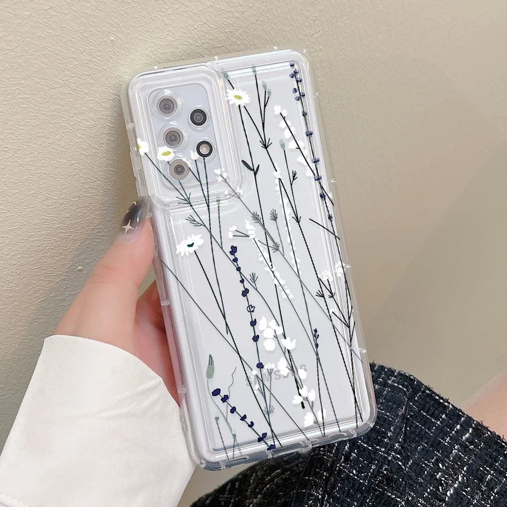 thumbnail image 1 of Clear Flower Case For Samsung A54 5G A53 A52 A51 A50 A05 A34 A33 A32 4G A31 A24 A23 A22 A14 A13 S20 FE S23 Ultra S22 S21 Cover, 1 of 5
