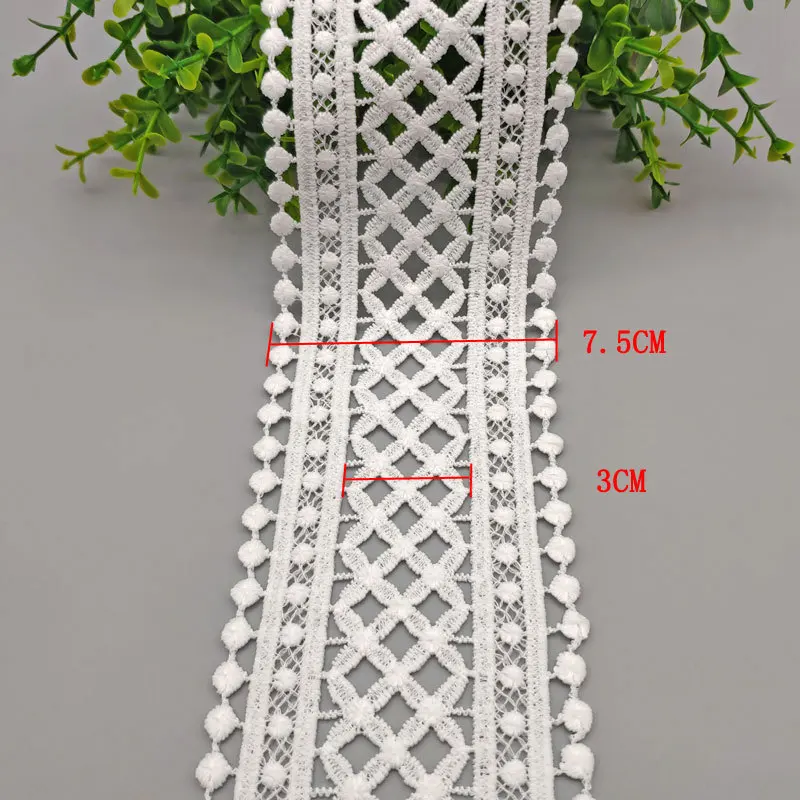 70mm 75mm Hollow Out Floral Embroidered Lace Ribbon DIY Apparel Sewing Fabric Lace Tape Dress Clothing Decoration lace ribbon lace fabric lace sewing supplies lace sewing accessories lace garment accessories lace accessories lace decoration