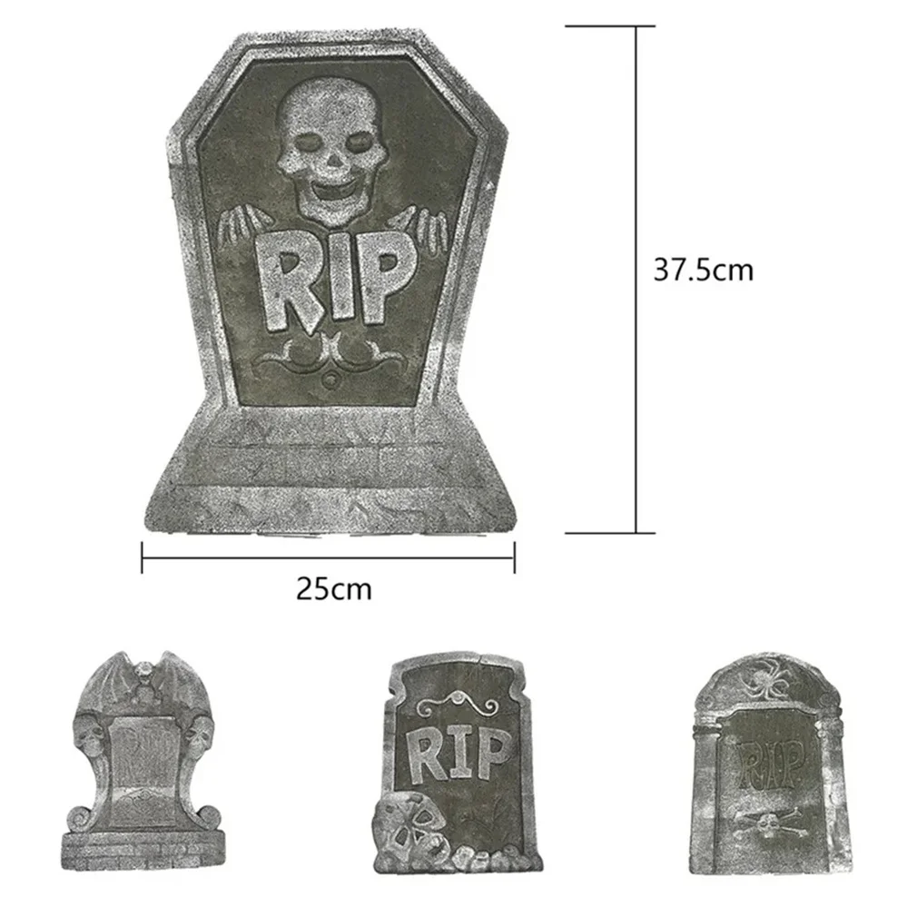 Halloween Decoration Foam Skeleton Tombstone With RIP Letters Grave Bat Horror House Props Rip Tombstone Props Party Supplies 6