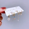 MIGGA 6pcs Pink Blue Cubic Zircon Butterfly Dangle Earrings Set for Women Luxury Mix and Match Party Jewelry 5