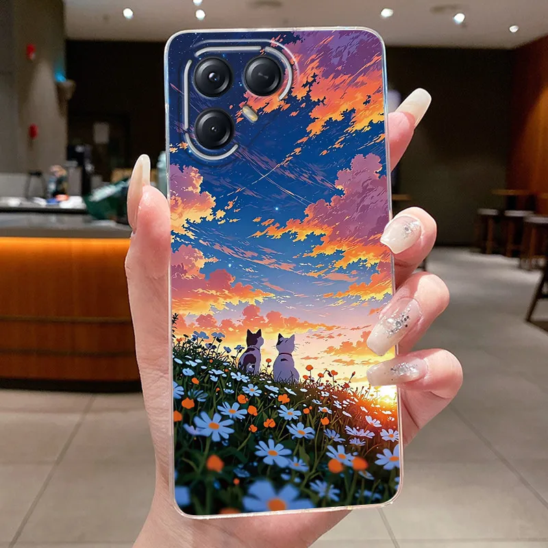 Aesthetic Luxury Soft Silicone Transparent TPU Phone Case Back Cover