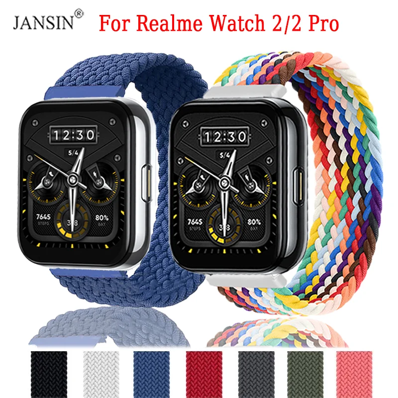 Braided Solo Loop Strap For Realme Watch 2/2 Pro Band Smartwatch