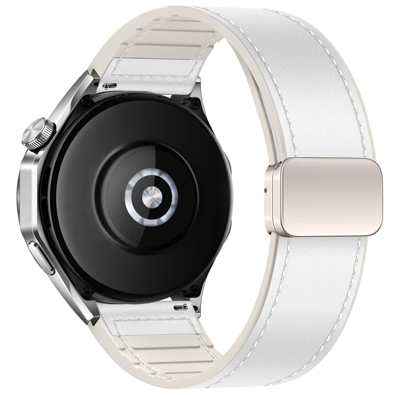 Leather and Silicone Comfort Strap - 22/20mm Adjustable Bracelet Band Accessory