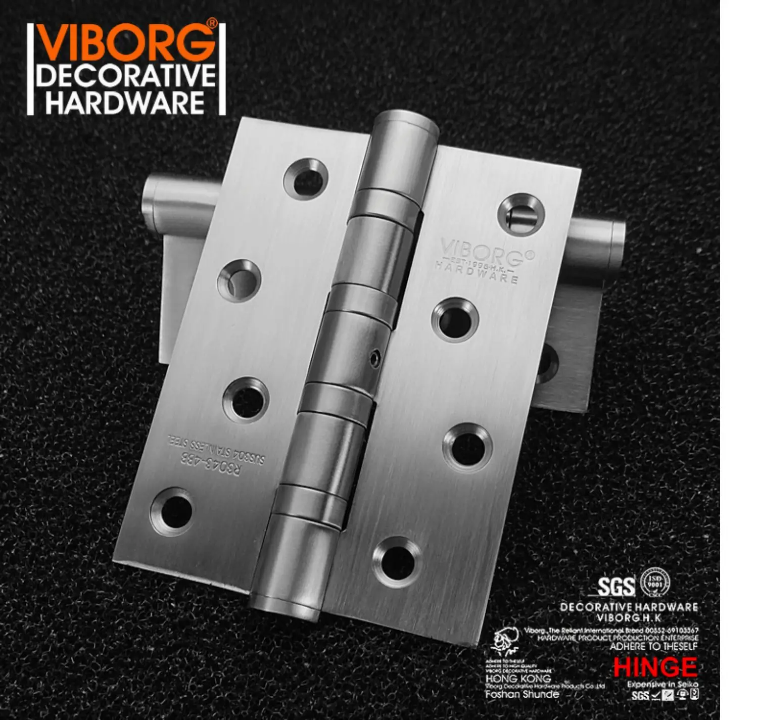 (2 pieces)VIBORG 4" 304 Stainless Steel Extra-thick Heavy Weight Heavy duty Smooth&Quiet Ball Bearing Door Hinges Hinge
