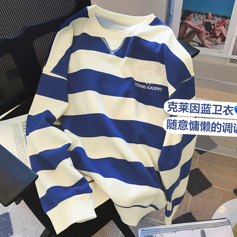 

Autumn y2k Hoodies Women Harajuku embroidery stripe Hoodie Clothes long sleeve oversized Korean thin Sweatshirt pullovers unisex