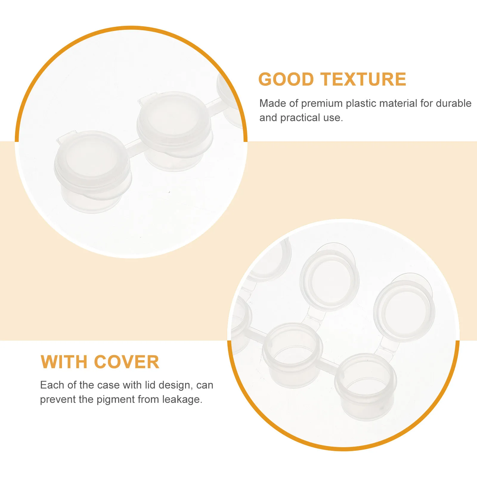 40Pcs 스트립 미니 6-in-1 투명 플라스틱 보관 용기 학교 캠프 페인팅 용품을 위한 누출 방지 페인트 포트