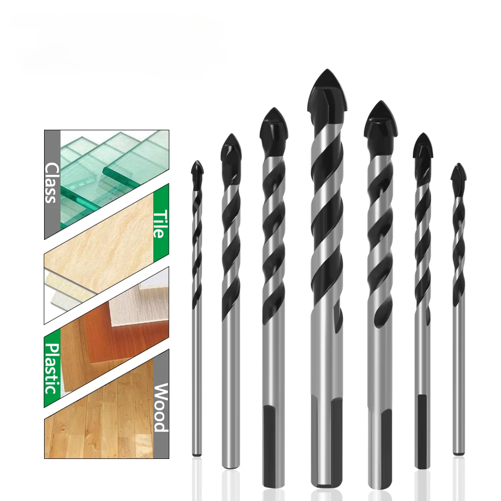 

3 4 5 6 8 10 12mm Multi-functional Glass Drill Bit Triangle Bits Ceramic Tile Concrete Brick Metal Stainless Steel Wood