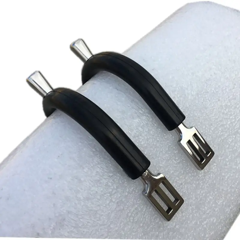 Stainless Steel Riding Spur 17mm Short Shank Ball End English Spurs Wrapped Rubber Horse Riding Equipment 2