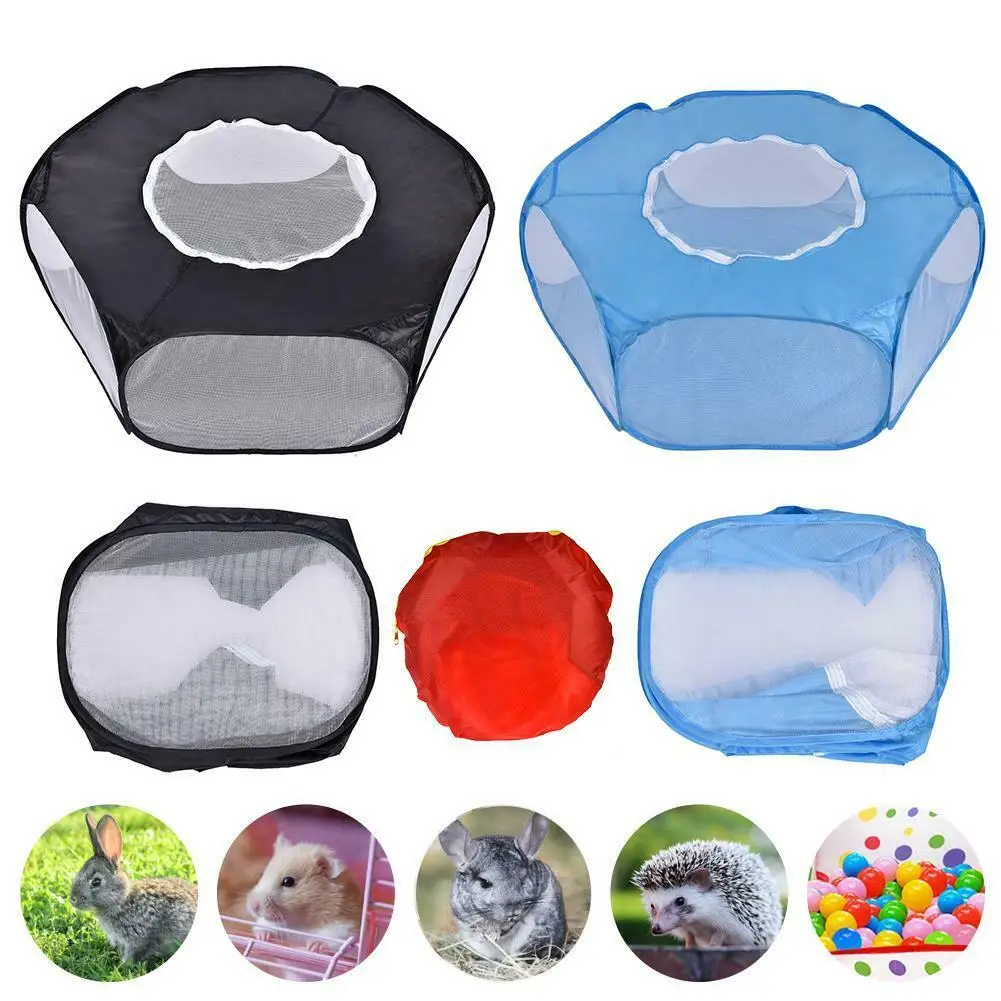 

Portable Dog fence Animal Hamster Fence Tent Indoor Outdoor Pet Puppy Playpen for Small Cage With Cover Waterproof Camping House
