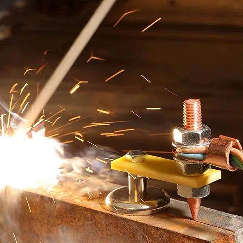 1Pc Strong Magnetic Welding Ground Clamp Magnet Head Welder Holder Fixture Sheet Metal Repair Ground Wire Clamp