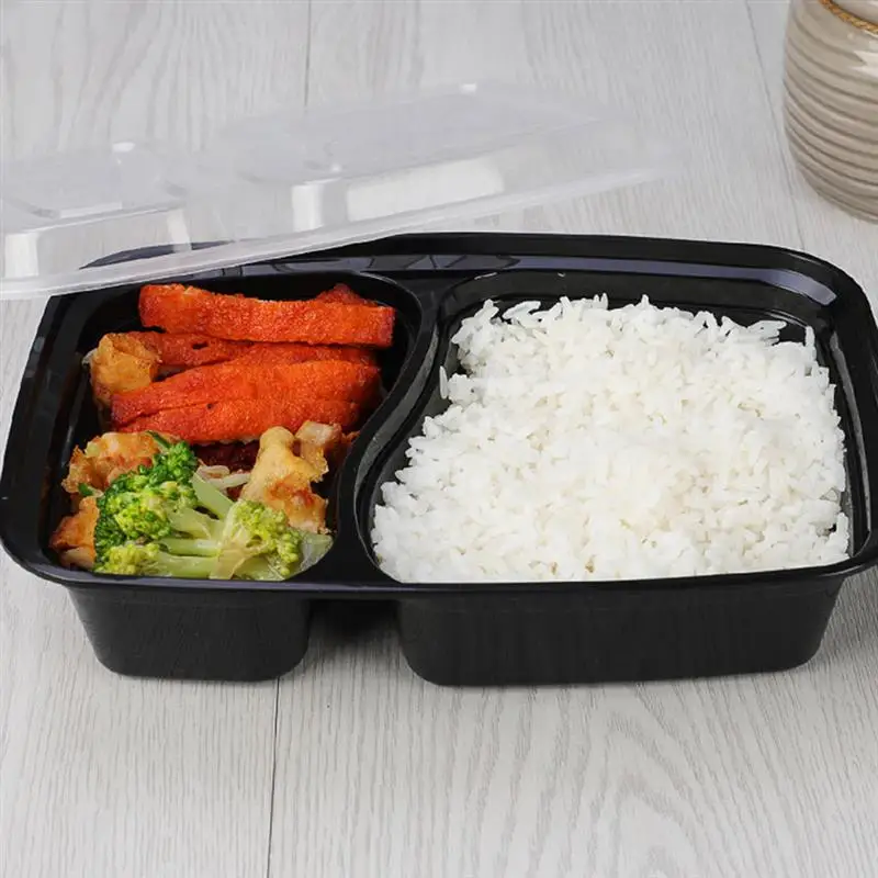 20pcs 1000ml Disposable Meal Prep Containers 2/3 Compartment Food Storage  Box Microwave Safe Lunch Boxes with Lid - AliExpress