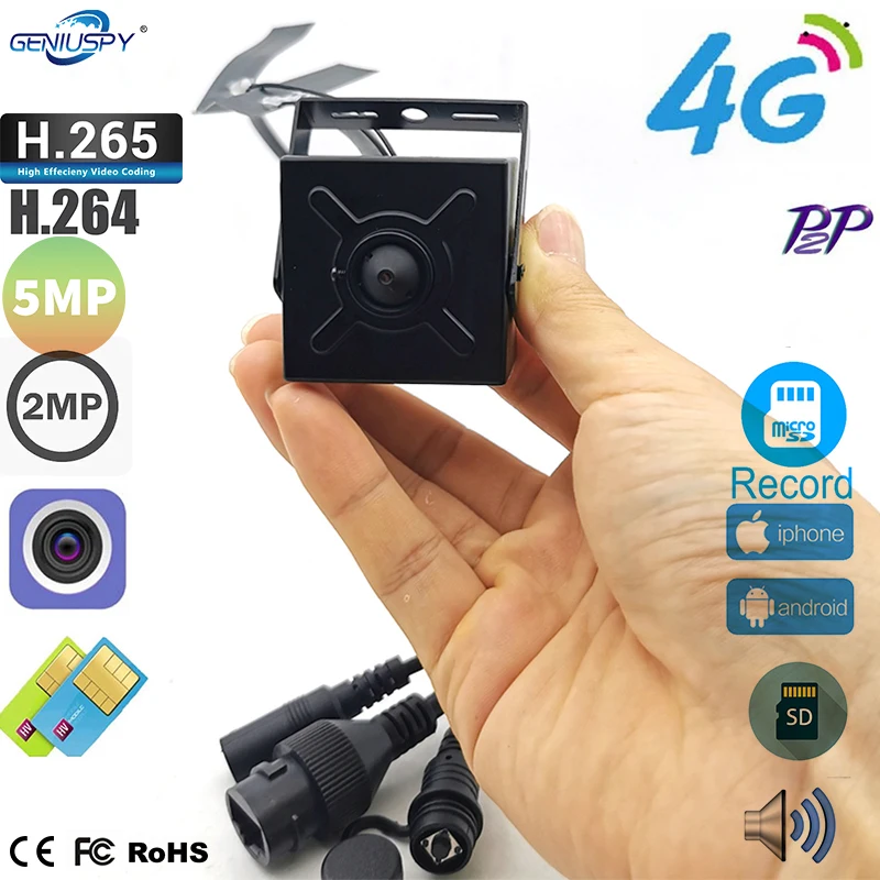 

EU 3G 4G Lte Covert Mini 4G IP Camera 1920P 1080P GSM SD SIM Card CCTV P2P Audio Surveillance Monitor Security Pinhole Camhi