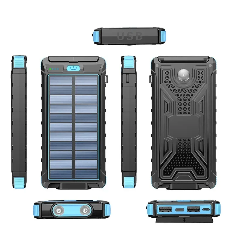 100000mAh Large Capacity New Solar Portable Power Bank Outdoor Compass External Battery Flashlight For Xiaomi iPhone Samsung 6