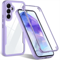 360° Full Cover Screen Protector Phone Case - A55 5G (Purple)