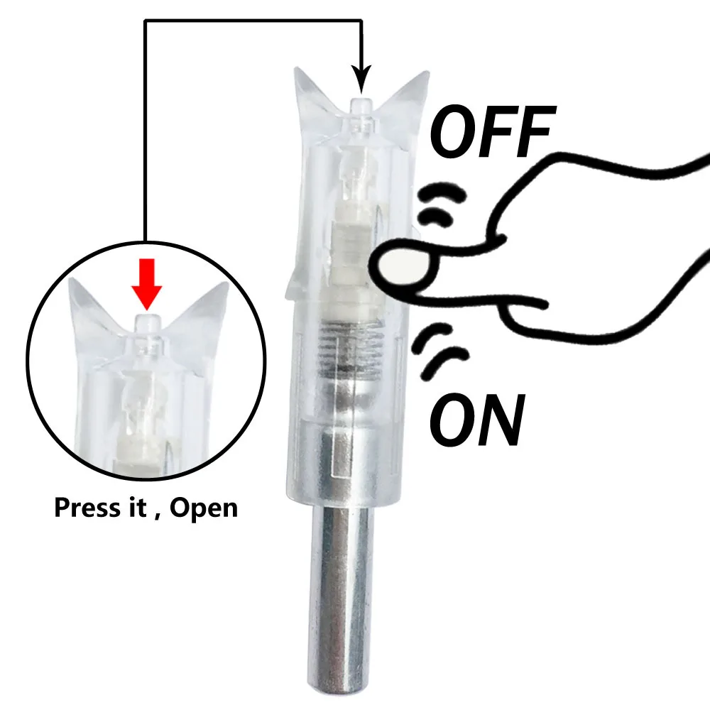 3pcs Crossbow Arrow Archery Lighted Nock LED Light Shiny For Night Hunting Sports ID 7.62mm Shooting Arrows Hunting Accessories