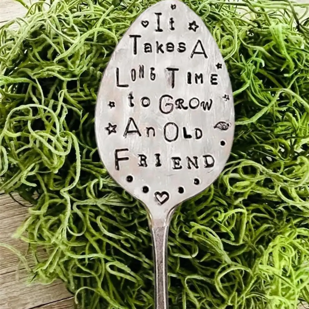 

Plant Label Stamped Spoon Garden Marker Plant Marker Gift for Friends Corrosion Resistant Polished Plant Marker Spoon Polished