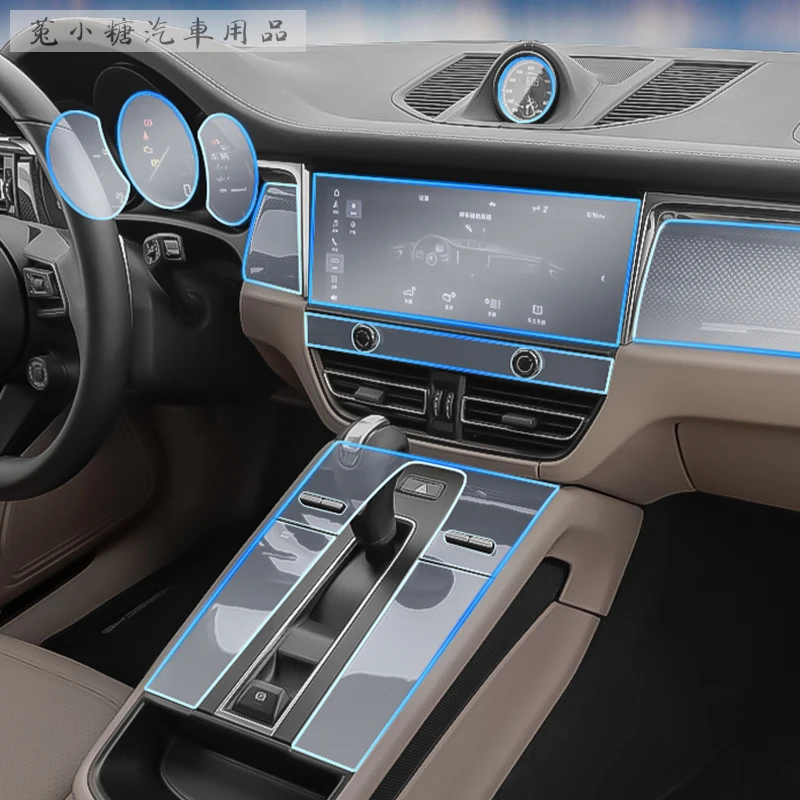 

Tpu Transparent Film for Porsche Macan 2022 2023 Car Interior Sticker Center Console Gear Navigation Dashboard Door Window Panel