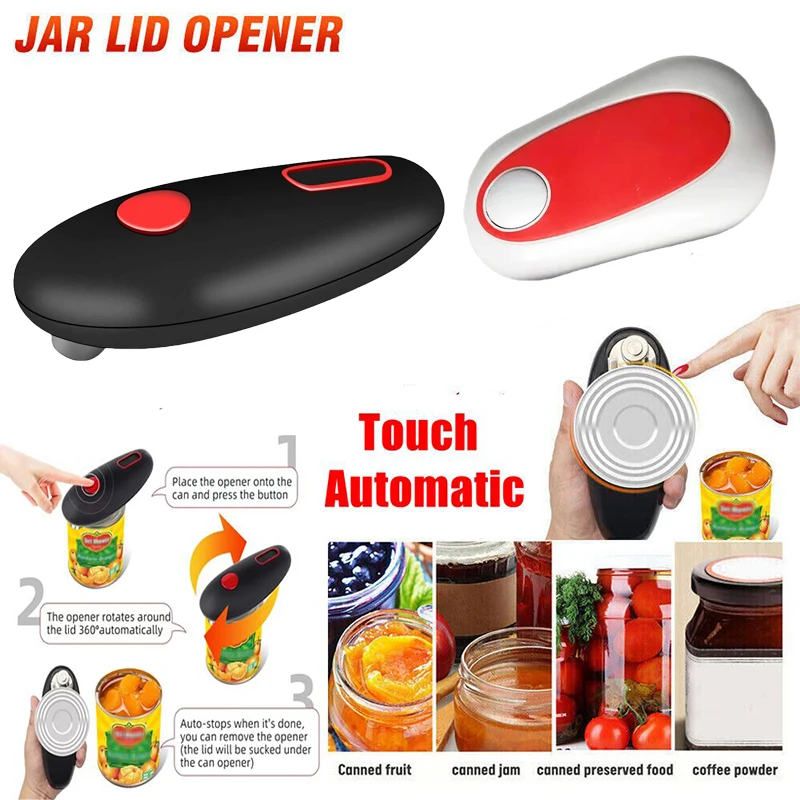 Electric Can Opener Mini One Touch Automatic Smooth Edges Jar Can Tin Touch  No Sharp Edges Handheld Jar Openers Kitchen Bar Tool - AliExpress