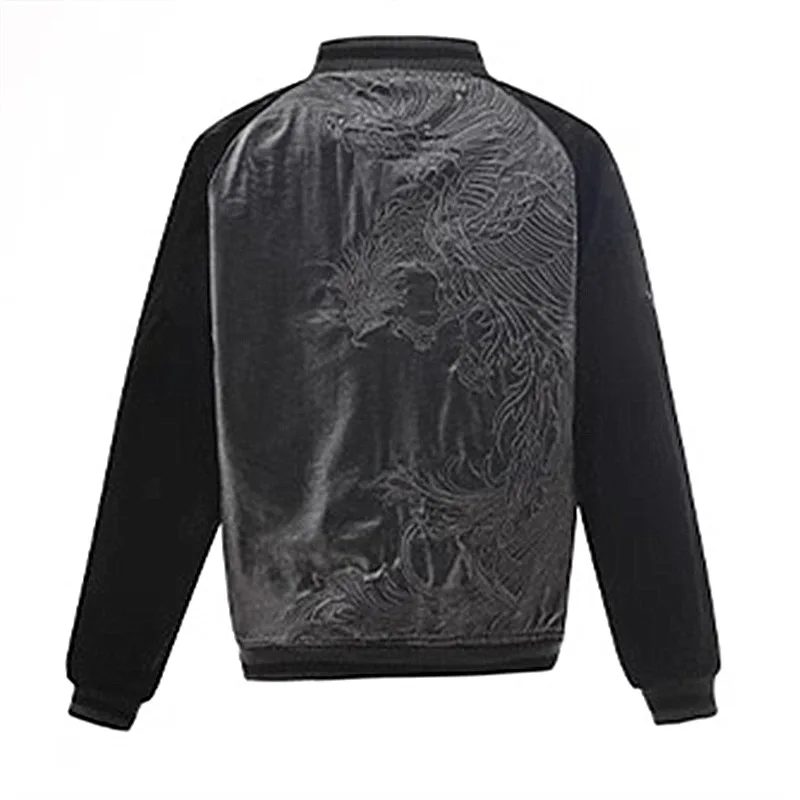 Reversible double-sided Phoenix Suzaku King Heavy Work Embroidered Men Boys Yokosuka Glossy Satin Sukajan Souvenir Jacket 3