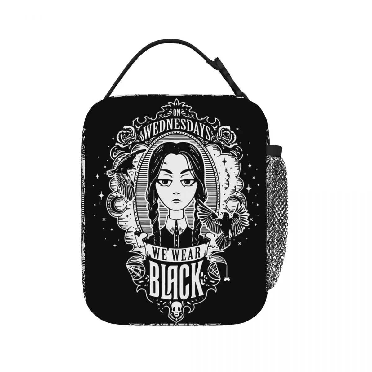 

Wednesday Addams Insulated Lunch Bags Portable Picnic Bags Thermal Cooler Lunch Box Lunch Tote for Woman Work Children School