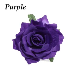 Elegant Wine Red & Black Roses Hair Claw Clip (Purple)