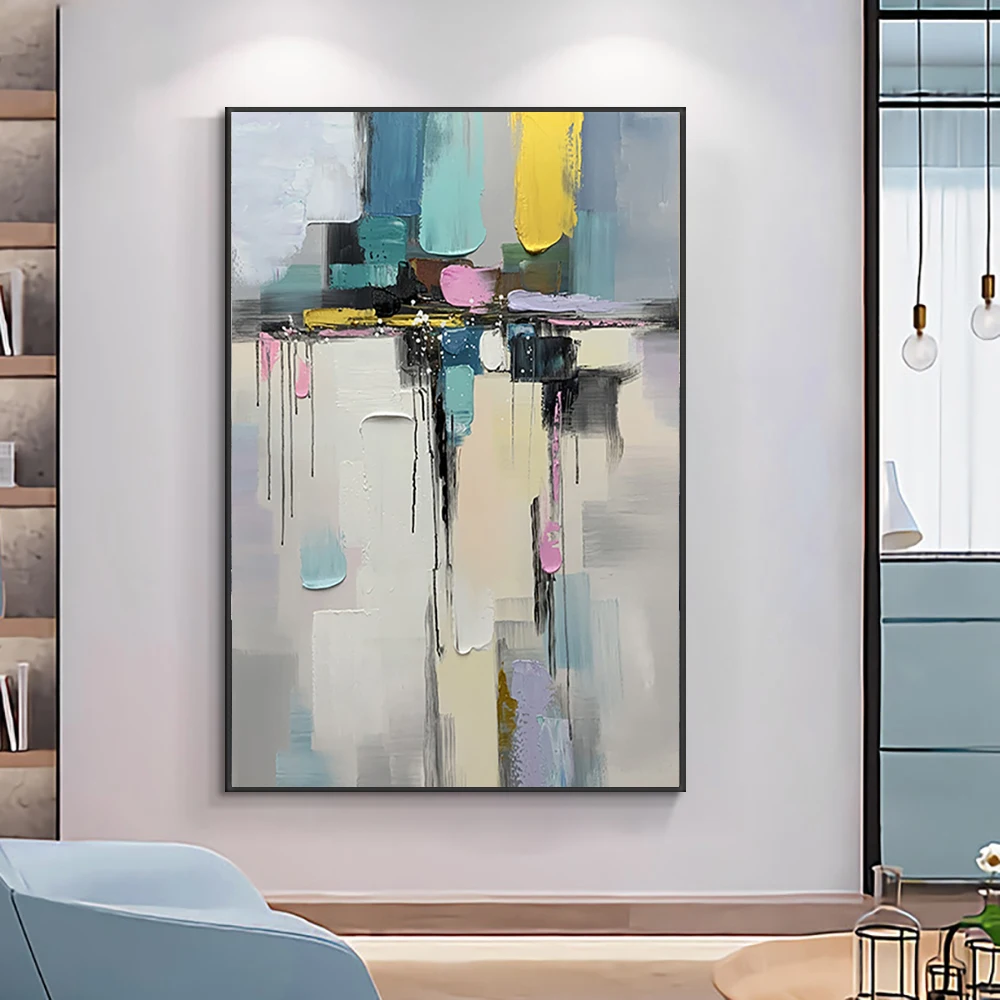 Abstract Oil Painting Modern Offices  Knife Oil Painting Modern Wall -  Abstract - Aliexpress