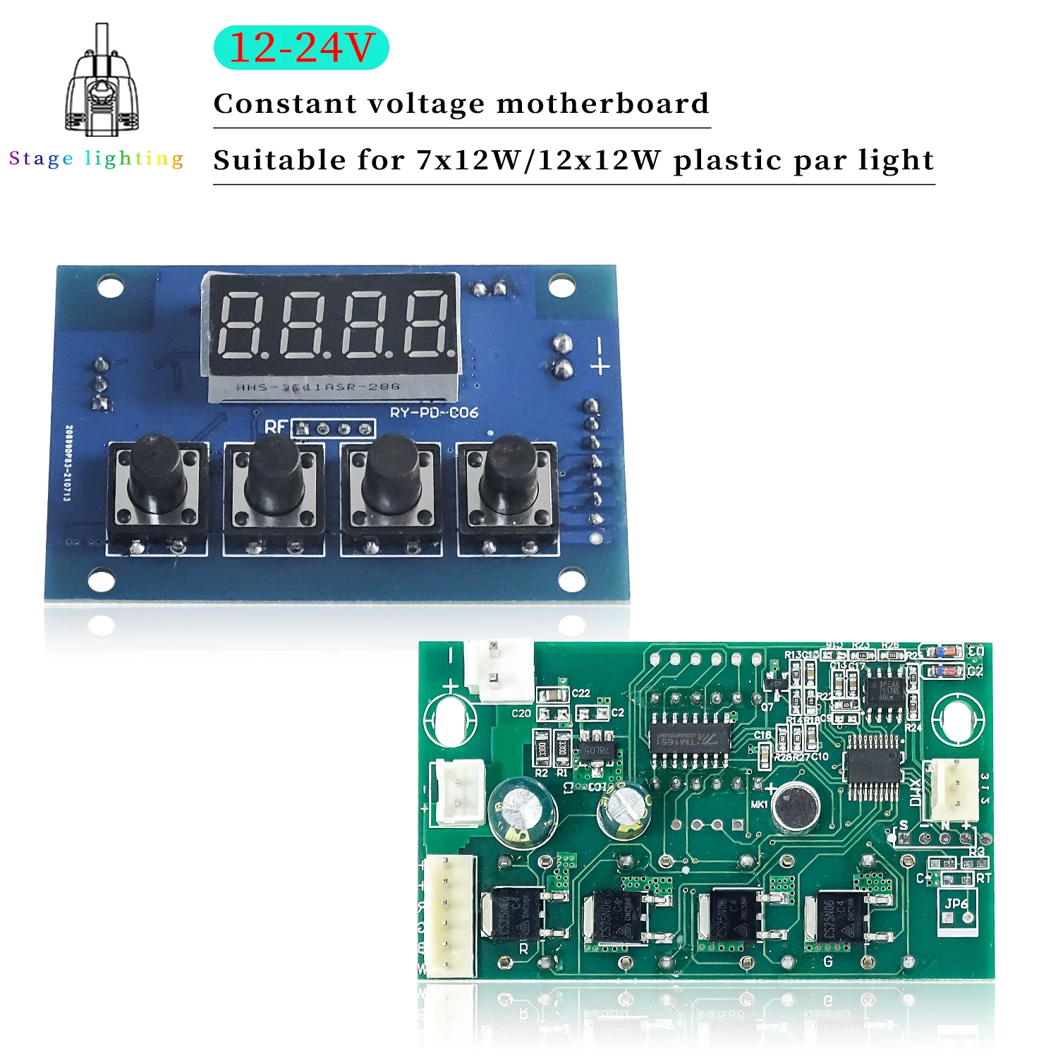7 X1 2W/12 X1 2W/18X12W Rgbw 4 In1 O Rgbwa Uv 6 In1 12-24V Scheda Madre A Tensione Costante Accessori Per L'Illuminazione Del Palcoscenico 4/8Ch 6/10C