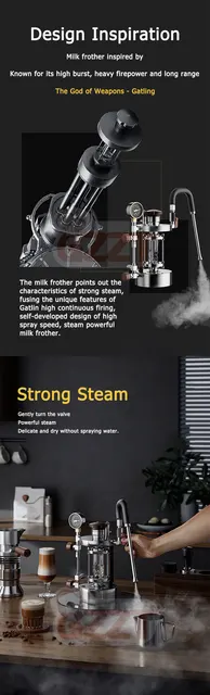 GZZT Milk Frother Steamer High Pressure Dry Steam Coffee Milk Foamer for  Espresso Requires 1500W Supply 1-5 Steam Holes Optional - AliExpress