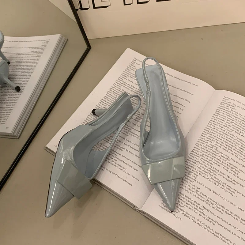 Women Slingback Sandals Women High Heels Shoes Women Dress Shoes Summer High Heel Women Sandals Fashion Pointed Toe Slip on Slingbacks Heels Elegant Dancing Party Prom Shoes