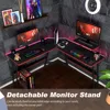 L Shaped Desk Corner Gaming Desk Computer Desk with Large Desktop Studying and Working  for Home and Work Place 4