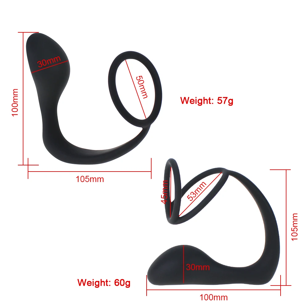 Plug Anal Silicone Jouet Érotique Masseur De La Prostate Masculine Double Anneau Butt Plug Pour Hommes Érotique Adult Sex Toys_voghion.com