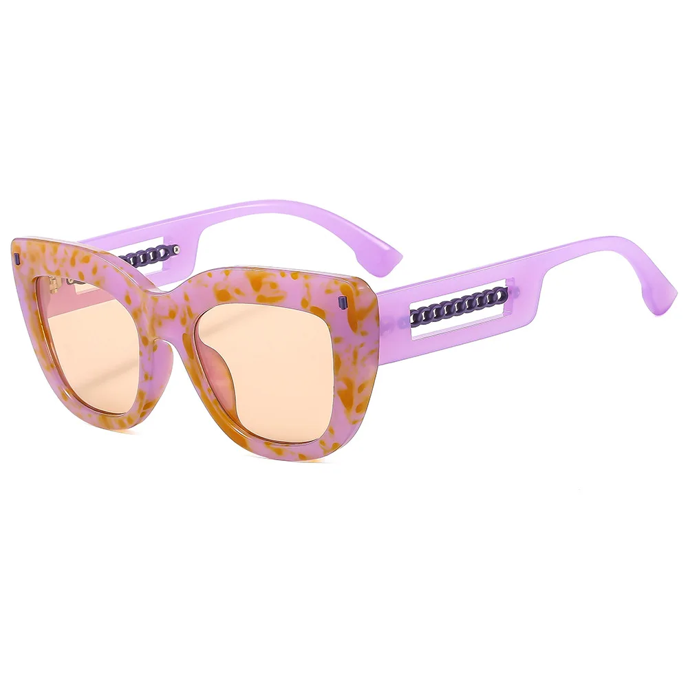 

Fashion Women Cat Eye Sunglasses Shades UV400 Vintage Metal Chain Legs luxury designer Eyewear Men Gradient Lens Sun Glasses