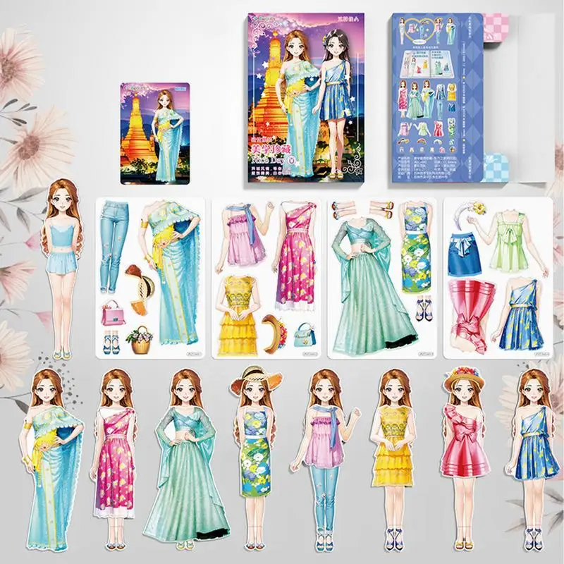Magnet Dress Up Dolls For Girls Doll Sticker Book Paper Dolls Stickers Doll Pretend Play Toy For Kids Aged 3 To 12 Birthday