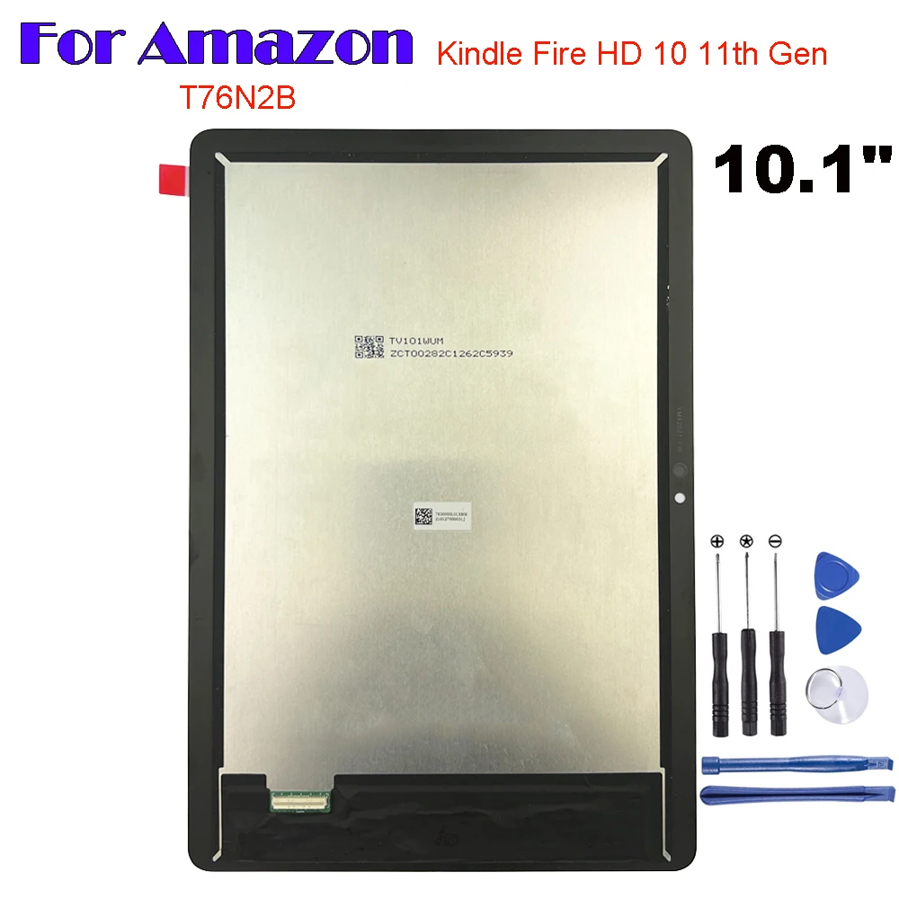 Pantalla LCD de 10,1 pulgadas AAA + para Amazon Kindle Fire, montaje de digitalizador con pantalla táctil, HD 10, 2021, HD10, 11. ª generación, 2021, T76N2B, T76N2P