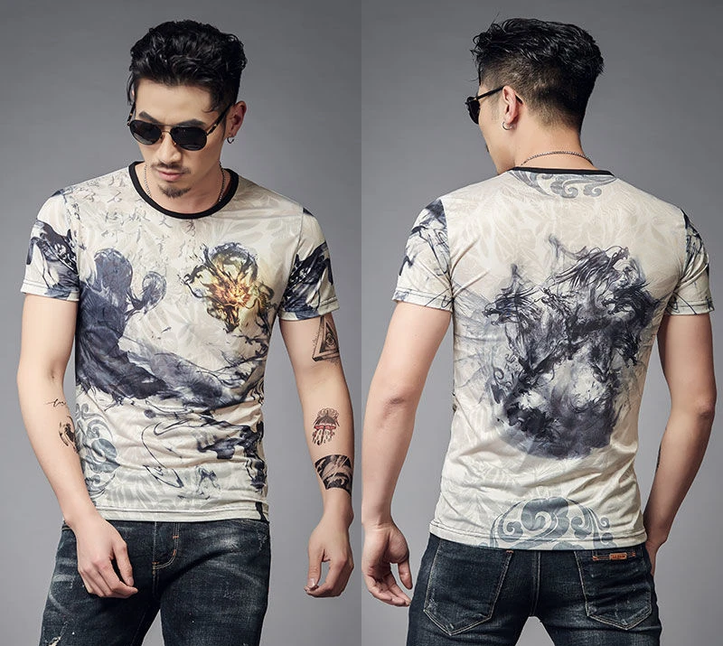 thumbnail image 1 of Camisetas de hombre con músculos y motocicletas, ropa gráfica de secado rápido, camiseta ajustada para gimnasio, camiseta de hombre estilo trashy Y2k, ropa urbana bordada XL, 1 of 5