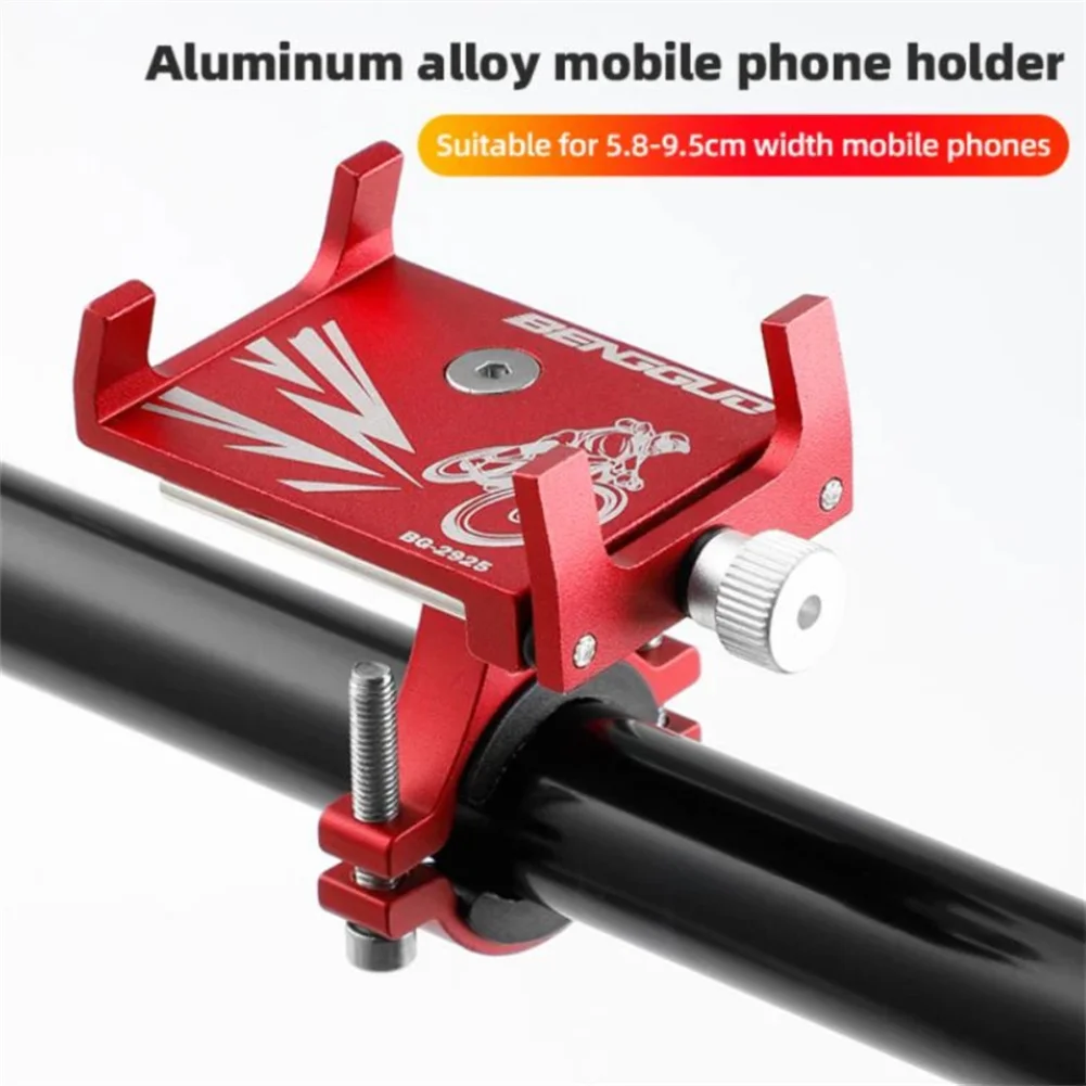 Bike Phone Mount Holder Sturdy Aluminum Alloy Bike Handlebar 360° Rotation Phone Base Shakeproof Stand For 5.8-9.5CM Phones
