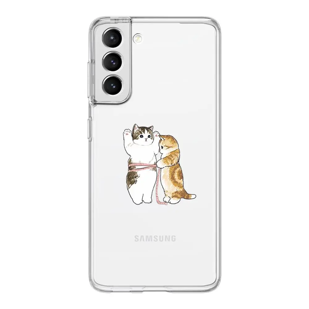 Adorable Cat Art Cartoon Silicone Clear Phone Case Cover