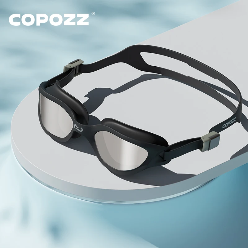 COPOZZ-Gafas de natación ajustables HD para hombres, protección UV antiniebla, gafas de natación profesionales de silicona