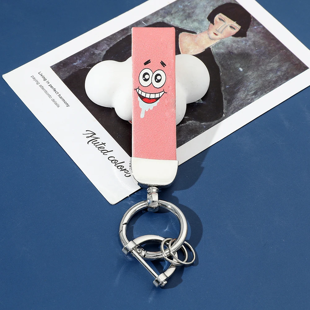 Cartoon Leather Keychain