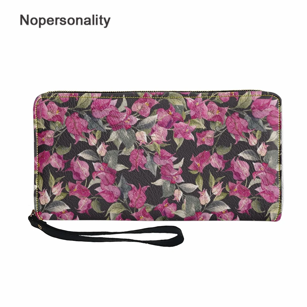 

Nopersonality женский кошелек Роскошный цветок бугенвиллеи модный многофункциональный кошелек с ручкой женская сумка для карт женский клатч