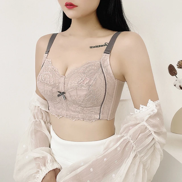 Womens Bras Low Cut Unlined Plus Size Full Bust Sheer Sexy Lace Push Up Thin  Strap Cup Bralette Comfortable Lace Bra White at  Women's Clothing  store