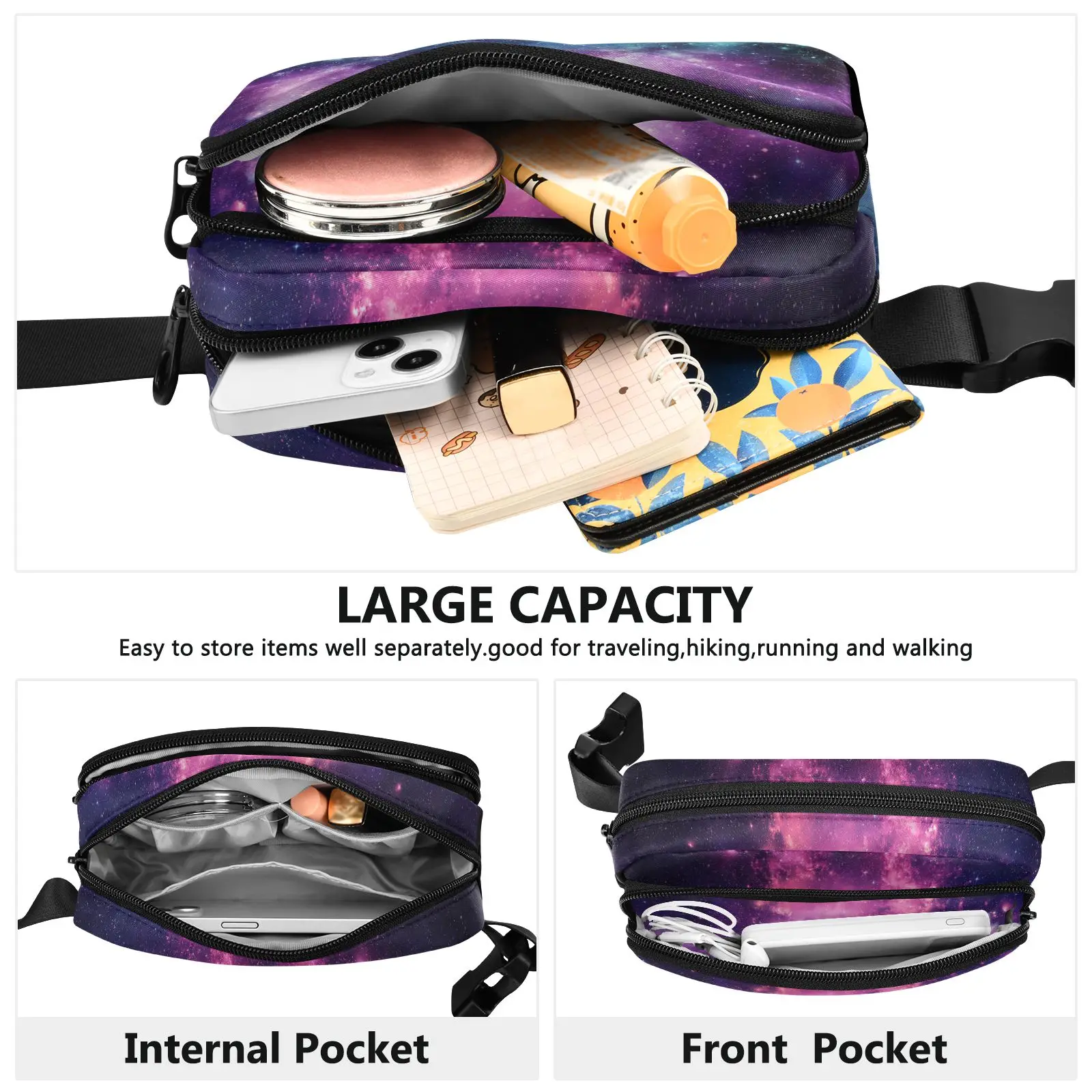 Fashion Waist Packs Unisex Mini Belt Bag Waist Packs Bag With Adjustable Shoulder Strap Suitable For Fitness Running Hiking