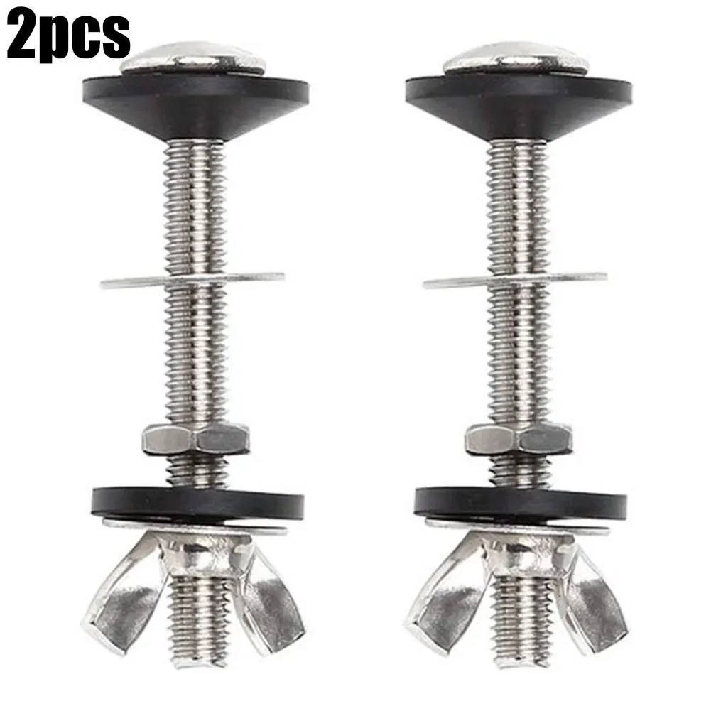 2 Pcs Stainless Steel Water Tank Bolt Toilet Cistern To Toilet Pan Fixing Fitting Sealing Kit Close Coupling Bolts WC