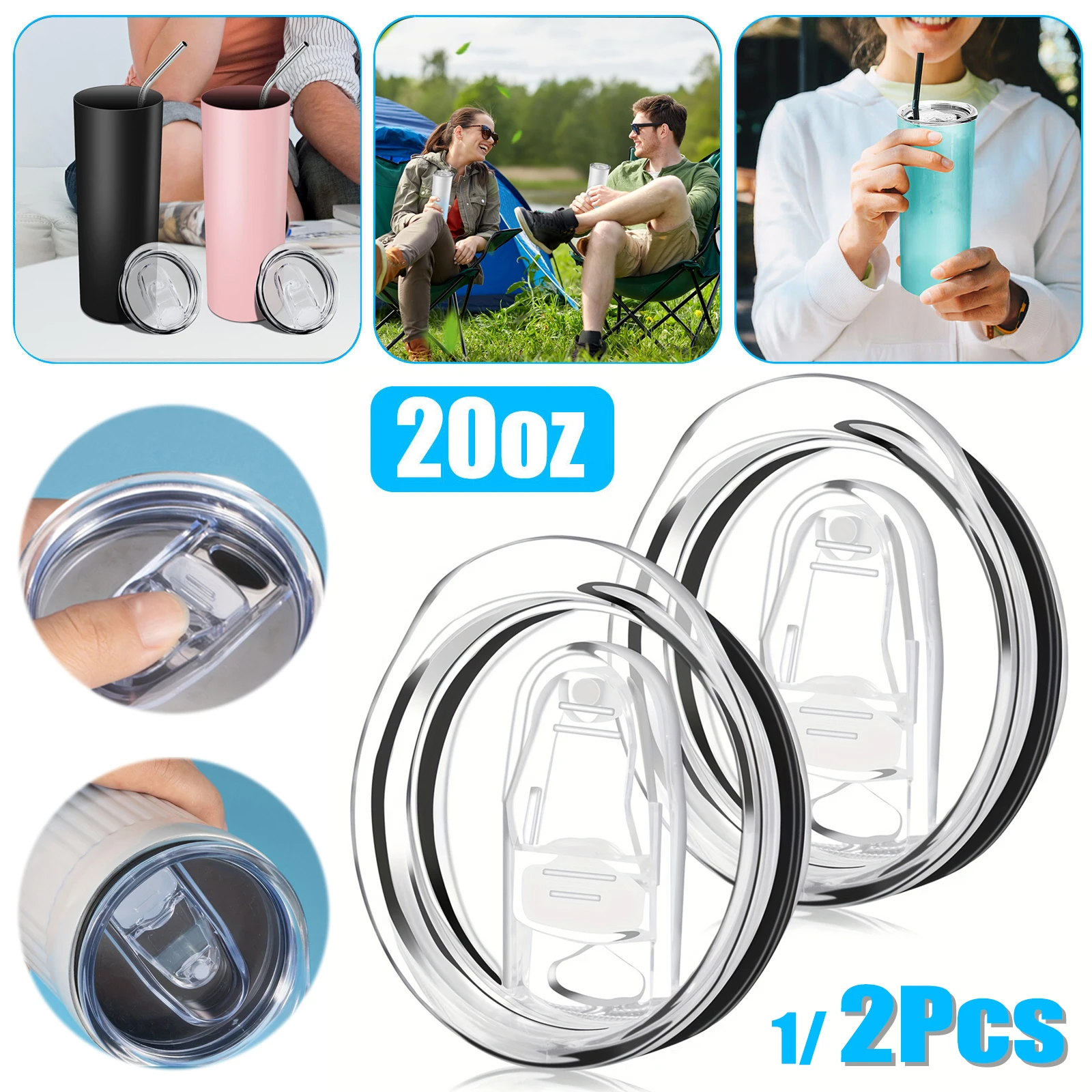 Tapa de repuesto para vaso de 20 oz, 1/2 pieza, tapa de repuesto