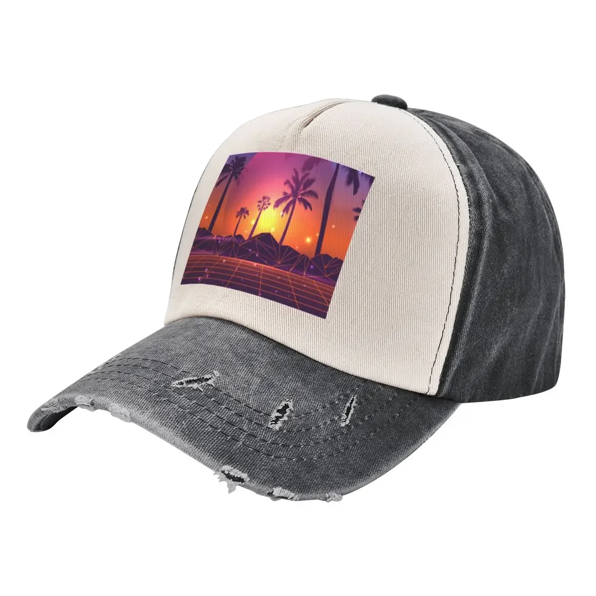 

Sunset Synthwave State of Mind Baseball Cap Hat Man For The Sun summer hat Snapback Cap Women's Men's