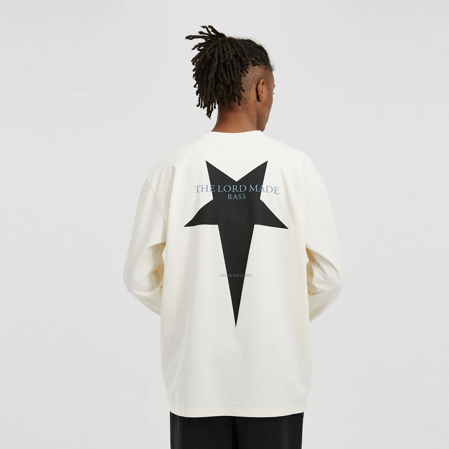 

Spring and Autumn Rs Fashion New Long-Sleeved T-Shirt Drop Star Letter Printing Loose Casual Cotton Couple Models Trend Tops
