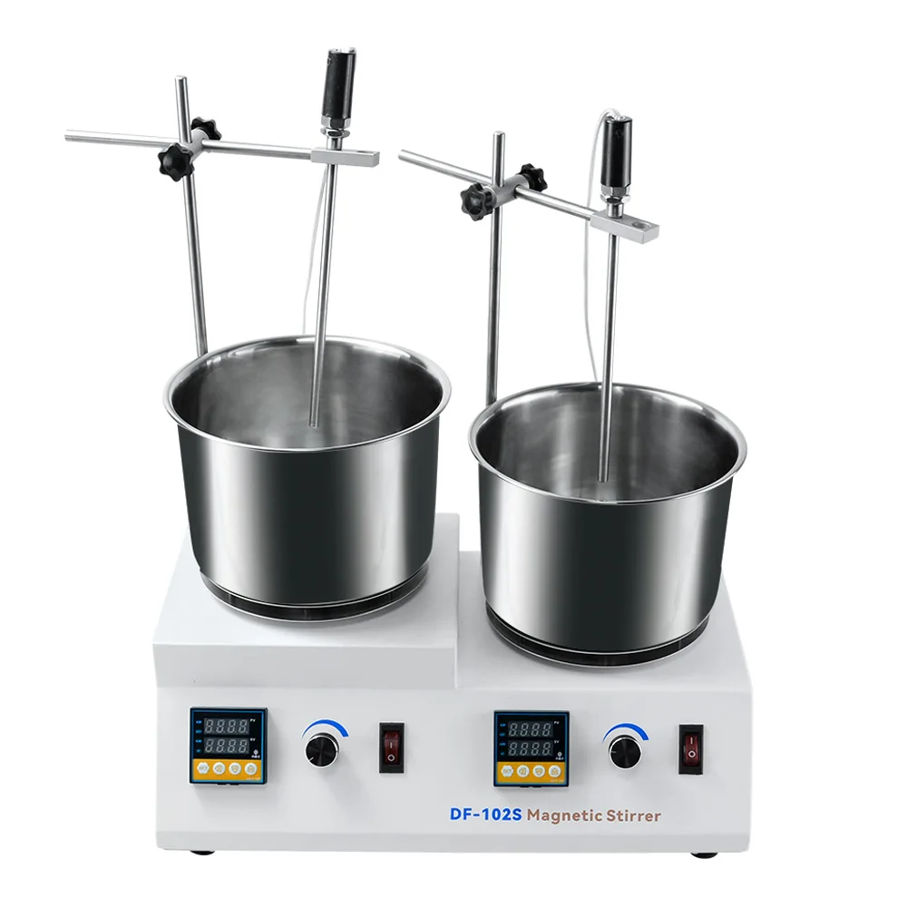 듀얼 컬렉터 디지털 디스플레이 일정 온도 마그네틱 교반기, 2000ml * 2