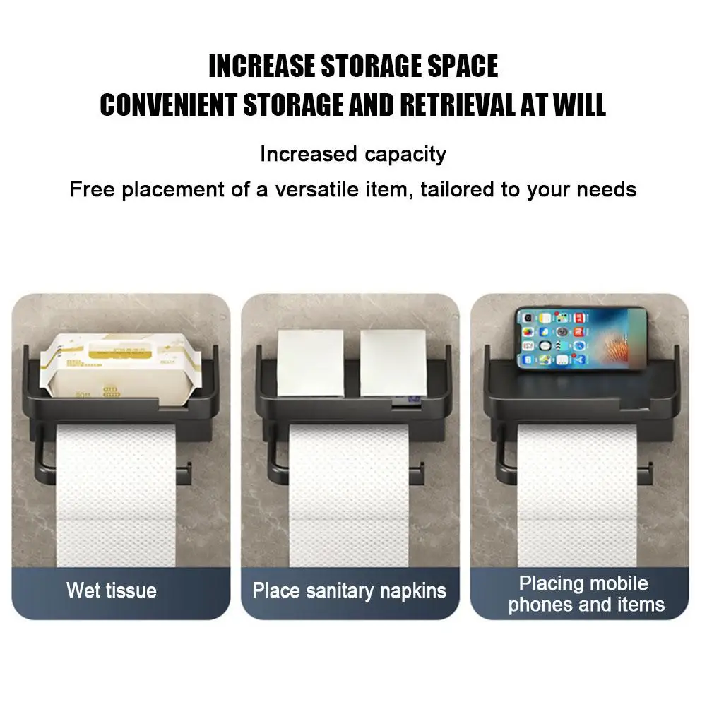 Toilet Paper Holder with Storage Tray